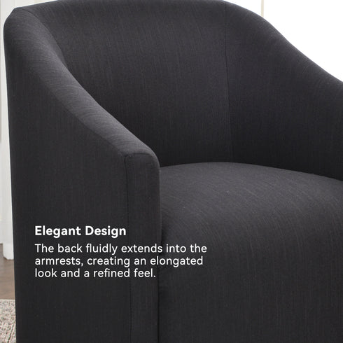 Rafa Performance Dining Chair with Casters – Padded Dining Chair with Arms | Chairs for Formal Dining Room | Kinwell Furniture | Soft Performance Fabric